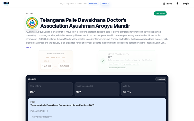 Public Voting Page